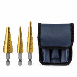 3Pc Titane HSS étape de forage Bit Set hexagonale 1/8-3/4 pouces