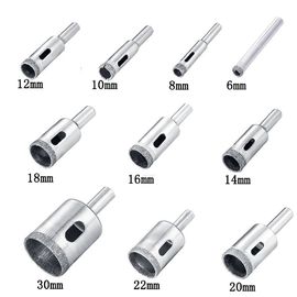 Ensemble de 10 mèches à diamant de 6 à 30 mm pour carrelage, verre et céramique